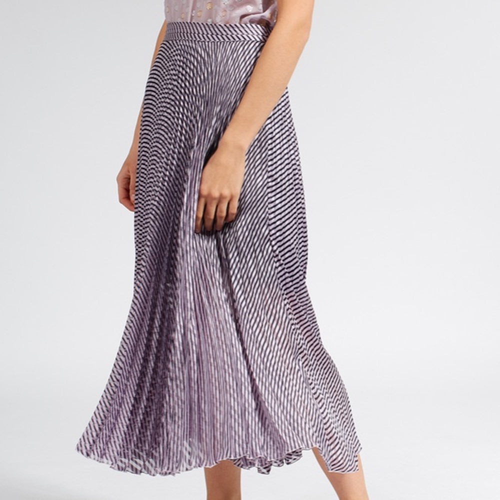 Birgitte Herskind Nessa Pleated Skirt Midi Striped - Picture 1 of 9